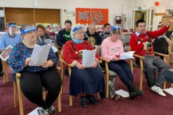 Enjoying the carol singing